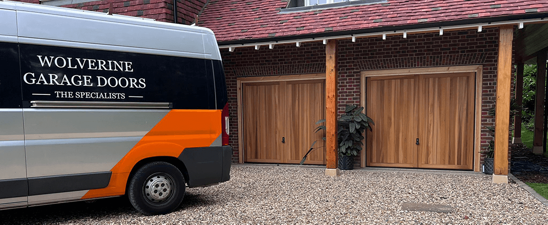 The Wolverine Garage Doors van